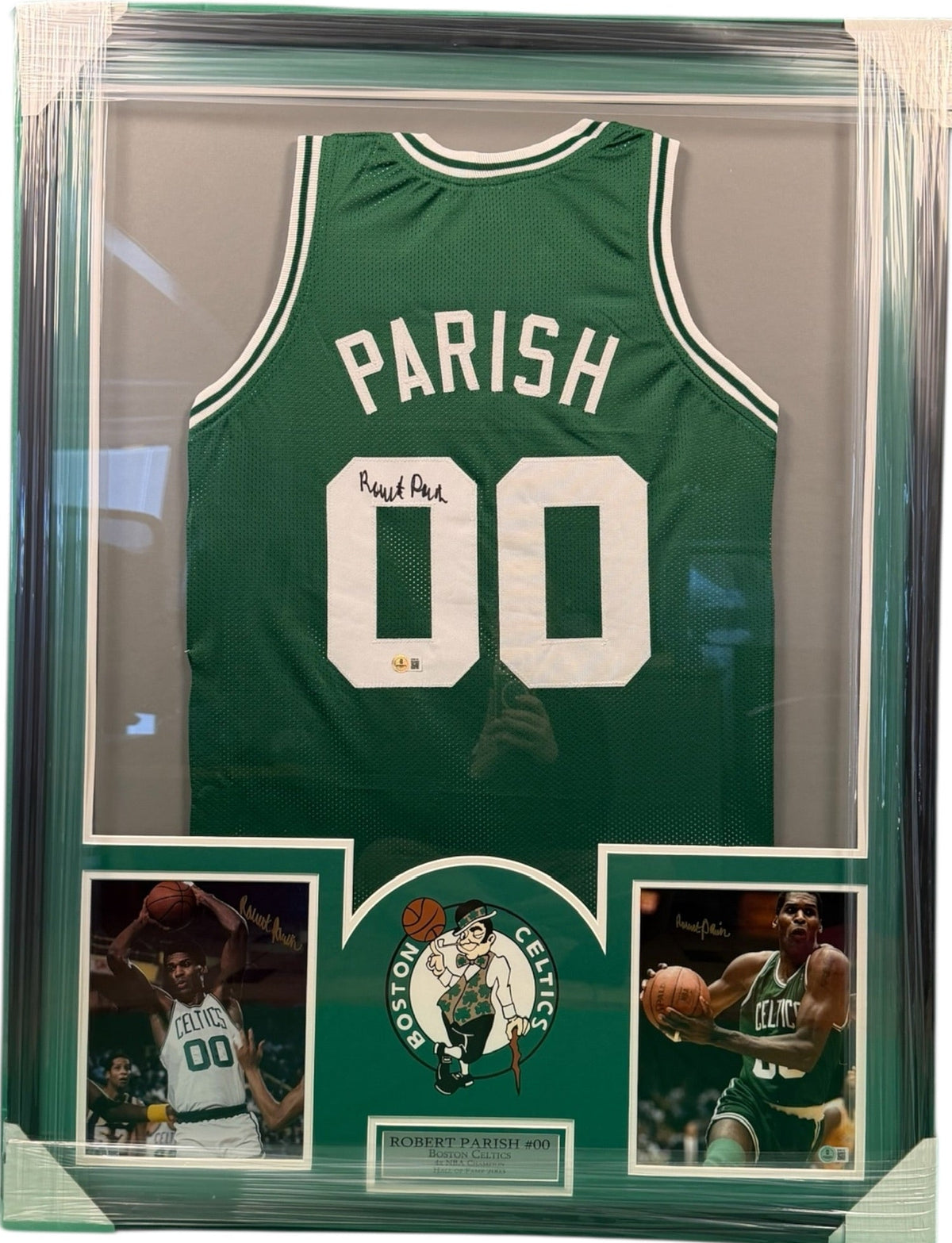Robert Parrish Boston Celtics Signed Jersey Framed 34x42 Beckett COA