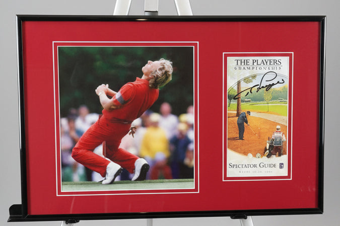 Golf Bernhard Langer Photo with signed Program Framed to 11x17