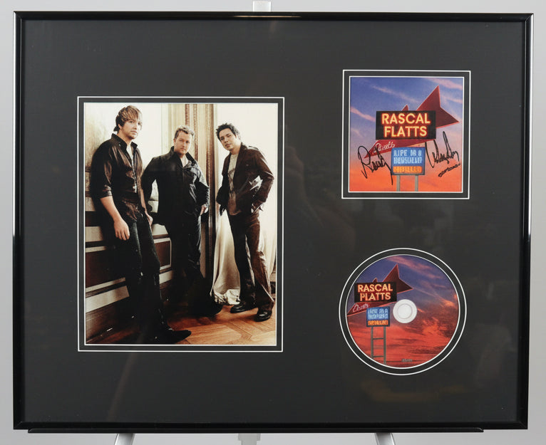Rascal Flatts SIgned CD cover by all 3 with Photo Custom Mat and Framed to 16x20