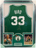 Larry Bird  Boston Celtics Signed Jersey Framed 34x42 Radtke COA