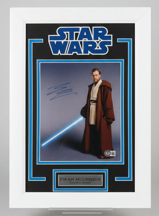 Star Wars Ewan McGregor Signed Obi Won Photo in a Custom Mat and Frame Beckett COA