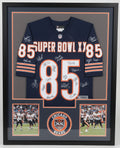 Chicago Bears Super Bowl 85 Team Signed Framed 34x42 Beckett COA