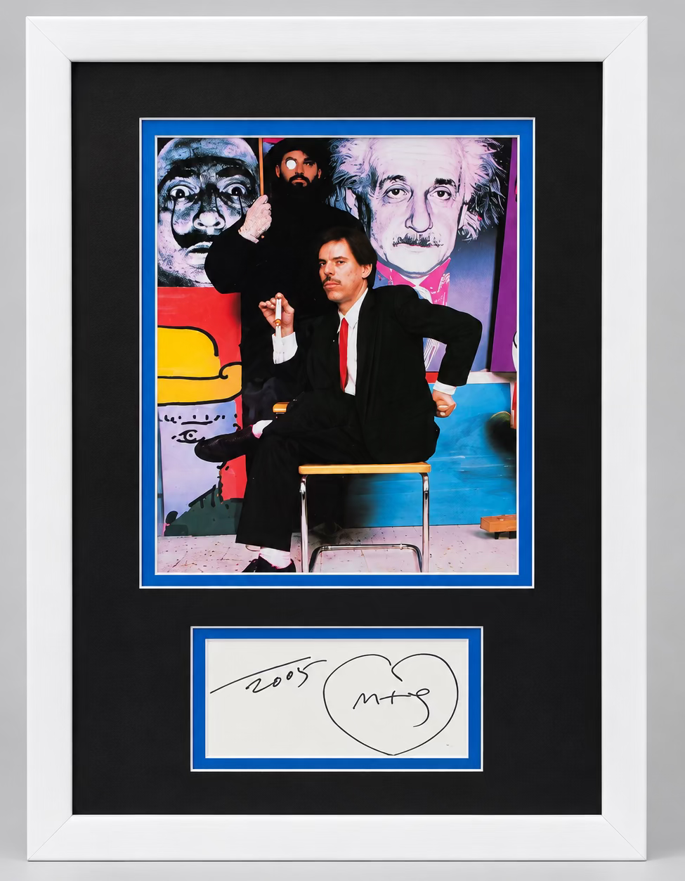 Famous Artist Peter Max Photo and Signed Signature Card Framed to 16x20 Beckett COA