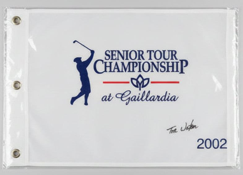 Senior Tour Championship at Gaillardia 2002 Golf Flag Signed by Tom Watson