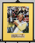 Golf Greg Norman The Open Photo with Signed Cut custom Mat and Framed 16x20