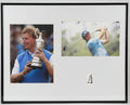 Golf Ernie Els Dual Photos with Signed Cut Framed to 16x20