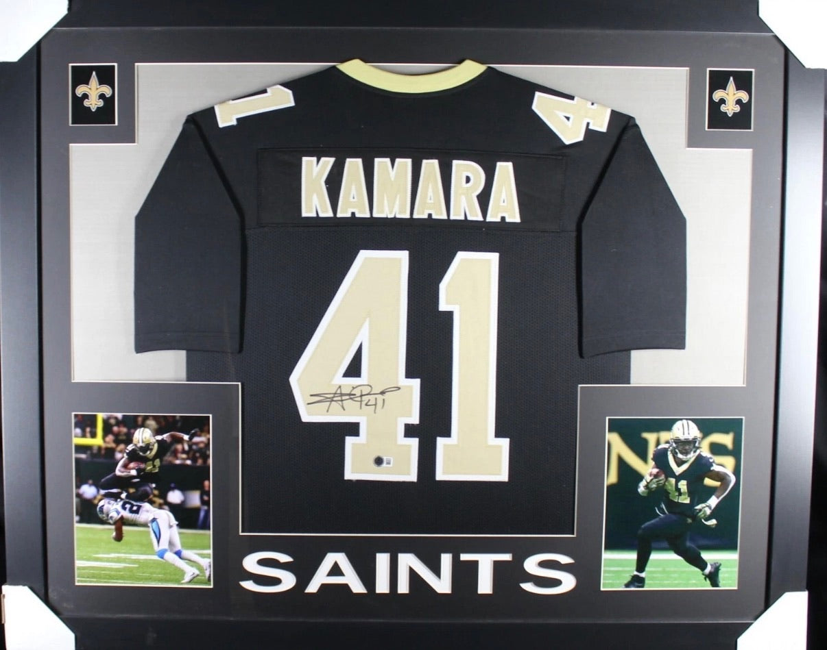 Alvin Kamara Signed Jersey Framed 35x43 Beckett COA
