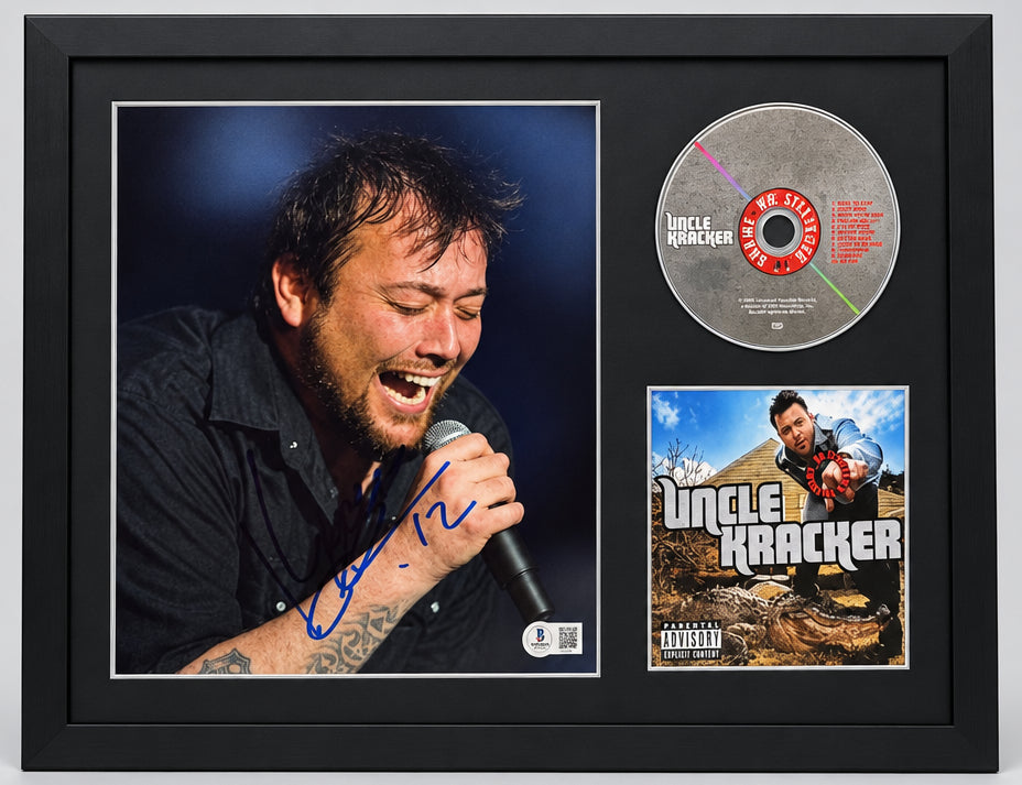 Uncle Cracker Signed Photo with CD in Mat and Framed to 12x18 Beckett COA
