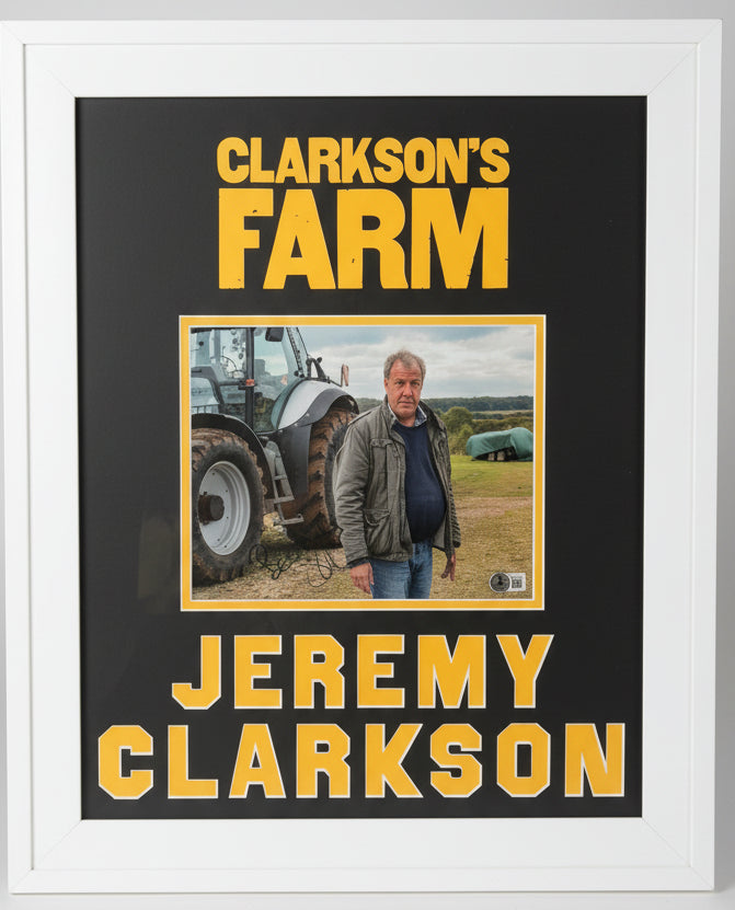 Clarksons Farm Signed Photo of Jeremy Clarkson in a Custom Mat and Frame 16x20 Beckett COA