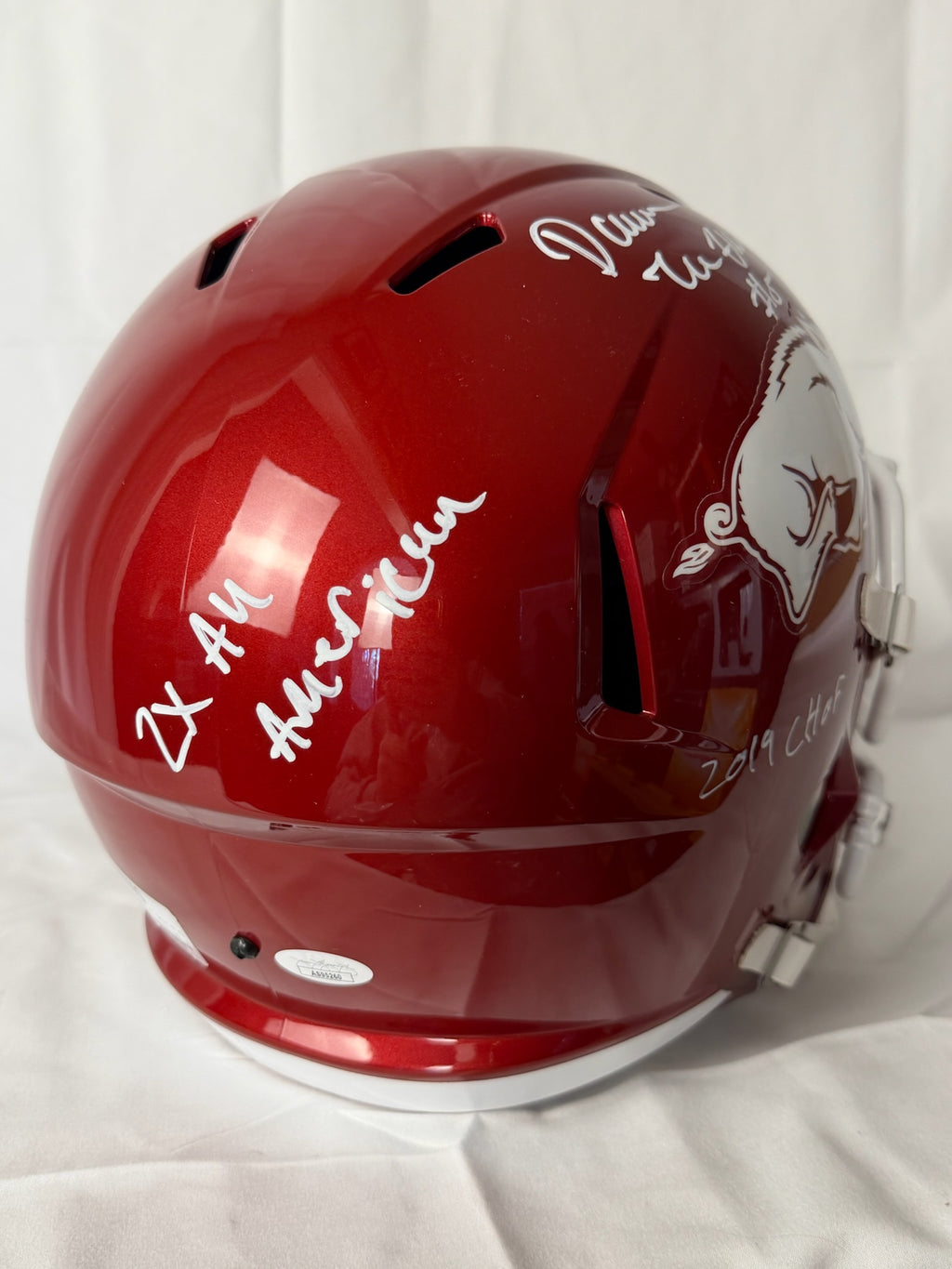 Darin McFadden Signed Arkansas Razorback Full Size Replica Helmet JSA COA