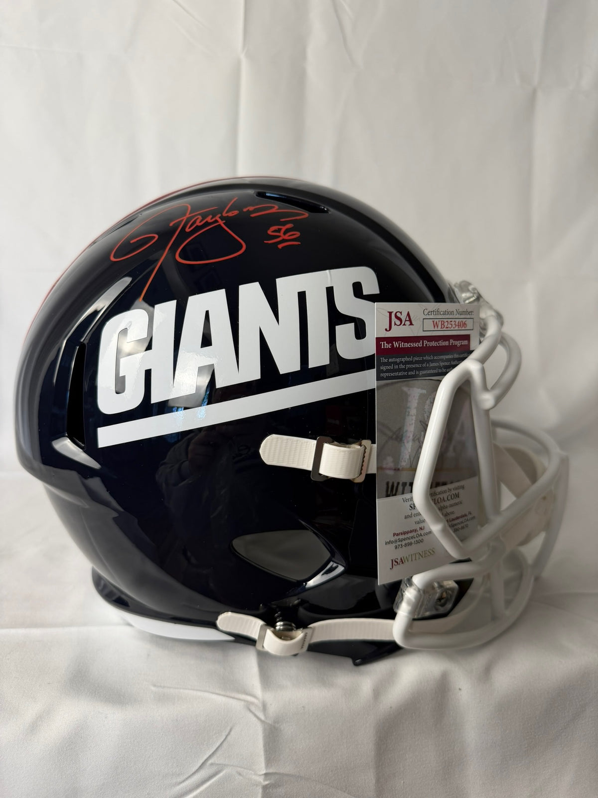 Lawrence Taylor Signed Replica Full Size Helmet JSA COA