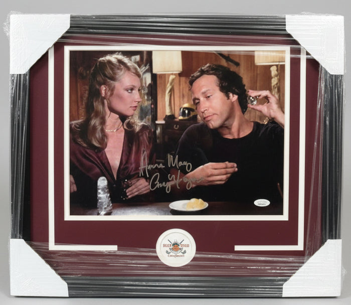 Caddyshack Signed Photo by Chevy Chase and Cindy Morgan In This Iconic Scene Custom Mat and Frame 16x20 JSA COA