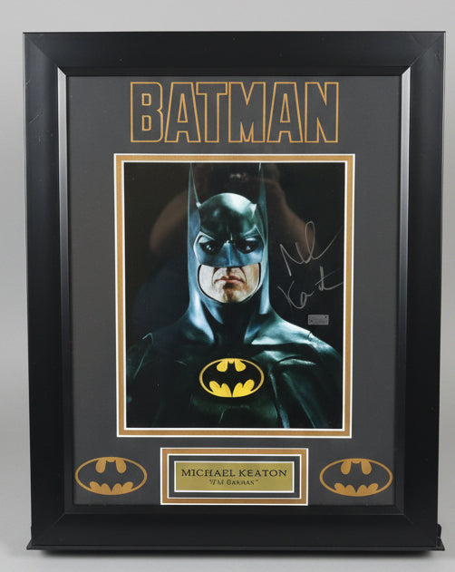 The OG Batman Michael Keaton Signed Photo Custom Mat and Framed to 11x17 with COA