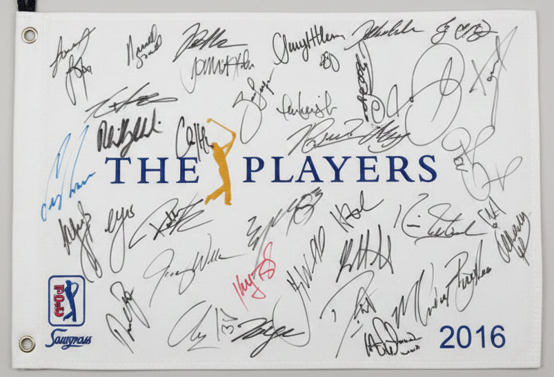 TPC The Players 2016 at TPC Sawgrass Golf Flag Signed by Multiple Players in the Field