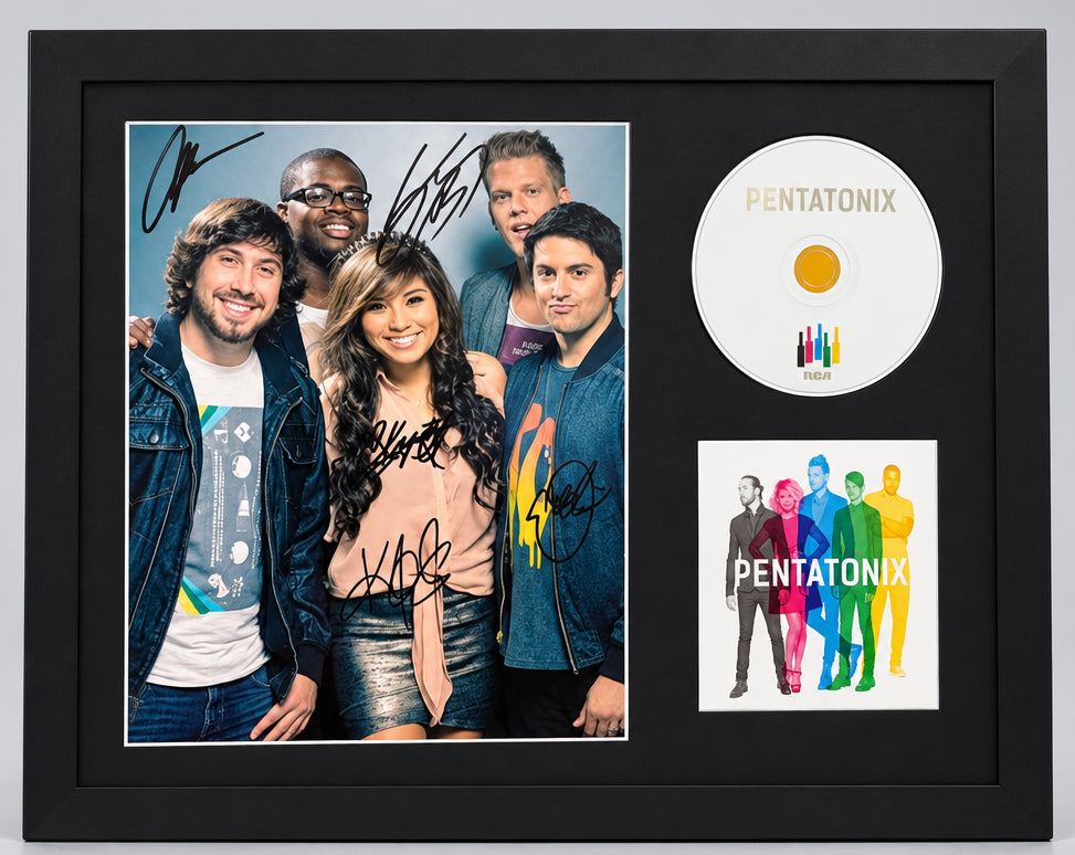 Pentatonix Full Bang Signed Photo with CD Framed to 12x18 JSA COA on back