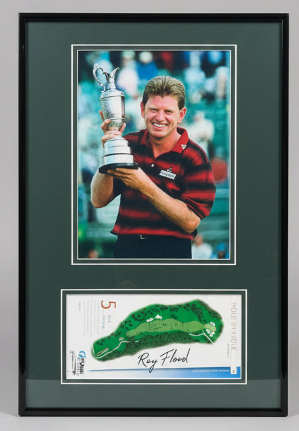Golf Nick Price The Open Winner Photo with Signed Yardage Book Framed to 11x17