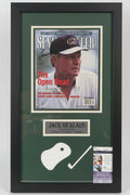 Golf Jack Nicklaus Signed Senior Golfer Custom Mat and Framed 14x24 JSA COA
