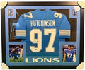 Adrian Hutchinson Lions Signed Jersey Framed 35x43 Beckett COA